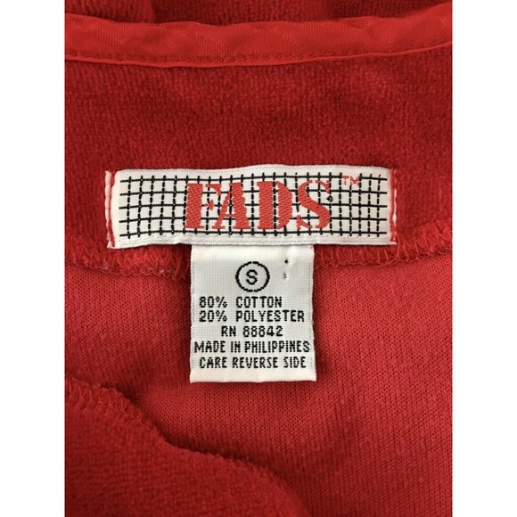 Vintage 1980's FADS Sleeveless Red Velvet Jumper Midi Dress Modest Size Small - Picture 8 of 8